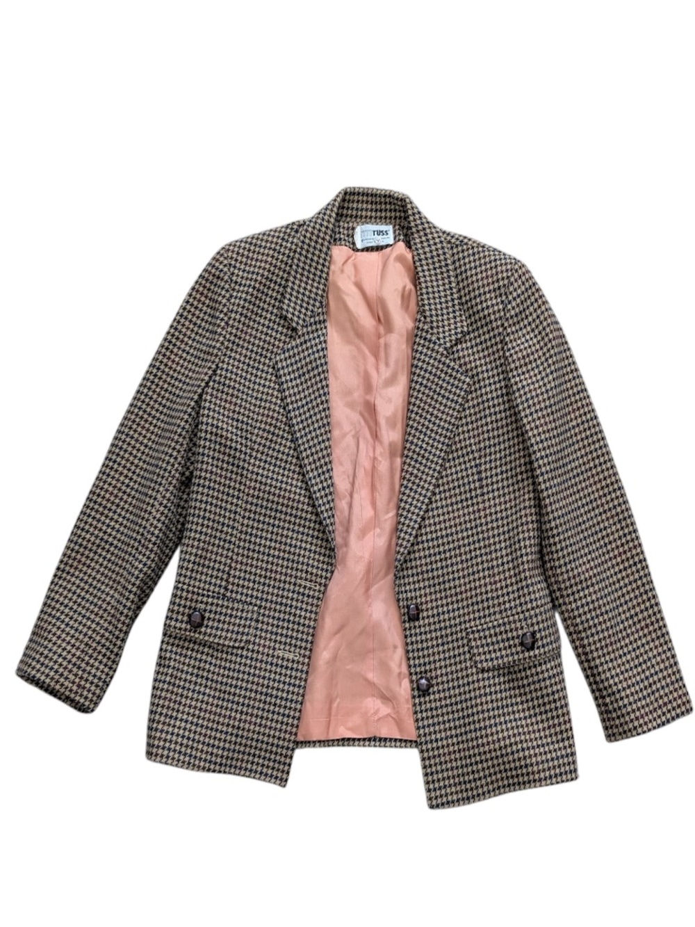 Vintage Women’s Brown Houndstooth Blazer Size M